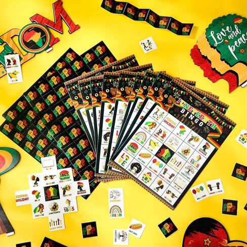 Liliful 35 Pcs Black History Month Bingo Games 24 Players Black History Bingo Cards African American Holiday Party Game for Black History Month Africa American Freedom Day Party Supplies (BHM) in Kuwait