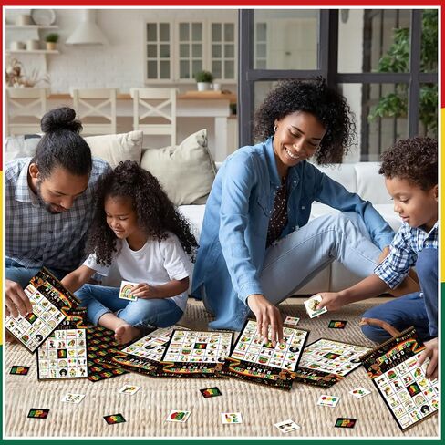 Liliful 35 Pcs Black History Month Bingo Games 24 Players Black History Bingo Cards African American Holiday Party Game for Black History Month Africa American Freedom Day Party Supplies (BHM) in Kuwait