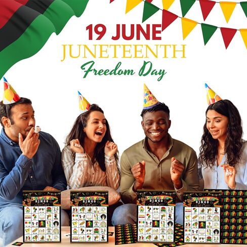 Liliful 35 Pcs Black History Month Bingo Games 24 Players Black History Bingo Cards African American Holiday Party Game for Black History Month Africa American Freedom Day Party Supplies (BHM) in Kuwait