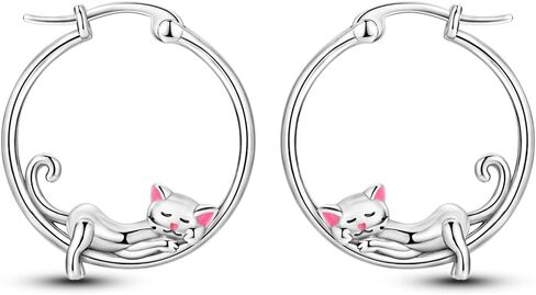 Hapour Steriling Silver Hoop أقراط للنساء الملتوية Huggie Hoops أقراط مكتنزة خفيفة الوزن الزركونيا المكعب للنساء in Kuwait