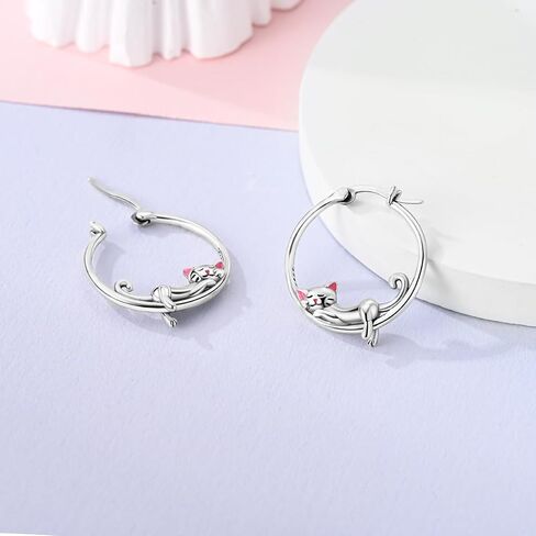 Hapour Steriling Silver Hoop أقراط للنساء الملتوية Huggie Hoops أقراط مكتنزة خفيفة الوزن الزركونيا المكعب للنساء in Kuwait