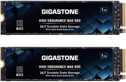 Gigastone SSD 1TB (2-Pack) M.2 NAS SSD 24/7 High Endurance Cache for Network Attached Storage Business Data Center Personal Cloud PCIe 3.0 NVMe NAS Internal Solid State Drive in Saudi Arabia