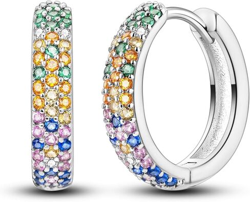 Hapour Steriling Silver Hoop أقراط للنساء الملتوية Huggie Hoops أقراط مكتنزة خفيفة الوزن الزركونيا المكعب للنساء in Kuwait
