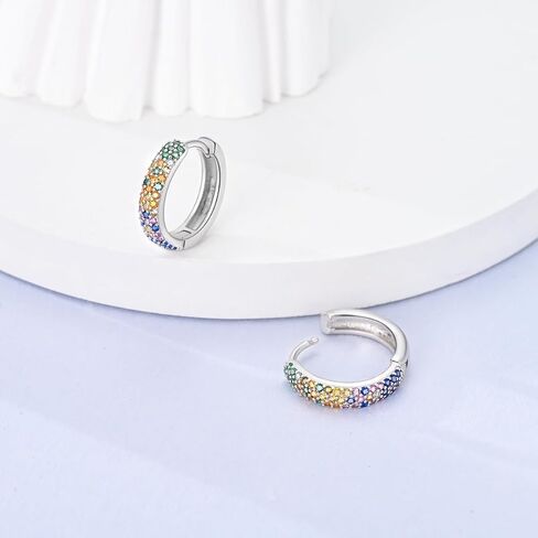Hapour Steriling Silver Hoop أقراط للنساء الملتوية Huggie Hoops أقراط مكتنزة خفيفة الوزن الزركونيا المكعب للنساء in Kuwait