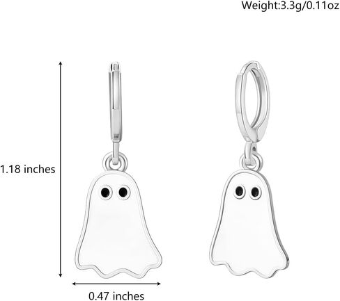 Halloween Ghost Earrings for Women Spooky Ghost Hoop Earrings Cute Ghost Huggie Earring Halloween Costume Jewelry in Saudi Arabia