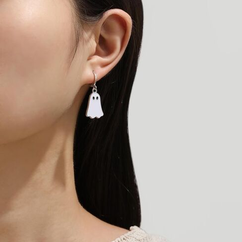 Halloween Ghost Earrings for Women Spooky Ghost Hoop Earrings Cute Ghost Huggie Earring Halloween Costume Jewelry in Saudi Arabia