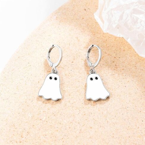 Halloween Ghost Earrings for Women Spooky Ghost Hoop Earrings Cute Ghost Huggie Earring Halloween Costume Jewelry in Saudi Arabia