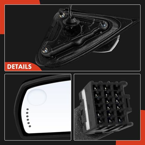 A-Premium Driver Side Power Door Mirror - Compatible with Chevrolet Silverado 1500, Silverado 2500 3500 HD & GMC Sierra 1500, Sierra 2500 3500 HD - Heated Power Folding Black w/Blind Spot Glass in Saudi Arabia