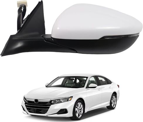 Side Mirror for HONDA ACCORD 2018-2022 Car Door Mirror Fits for HONDA ACCORD 2018-2022 Left Driver Side | Power | Heated |Lamp|BSM |HO1320330| white (LH) in Saudi Arabia