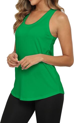 PRIMODA Womens Loose Fit Racerback Tank Top Sleeveless Tops Summer Scoop Neck Curved Hem Tanks in Saudi Arabia