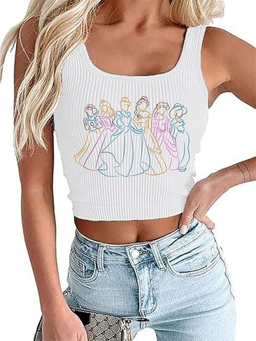 Magical Tank Tops for Women Magic Princess Shirt Magic Kingdom Sleeveless Crop Tops Funny Holiday Graphic Tee in Kuwait