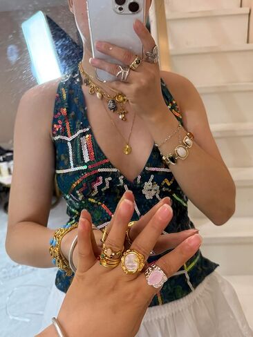 Women Y2k Floral Tank Top Sequin Halter Neck Beaded Top Sleeveless Tie Up Open Back Crop Top Summer Club Streetwear in Kuwait