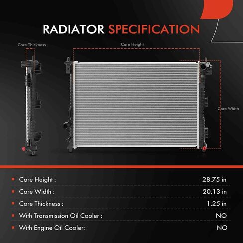 A-Premium Engine Coolant Radiator Assembly Compatible with Ford Explorer 2013 2014 2016 2017 2018 2019, 3.5L, Turbocharged in Saudi Arabia