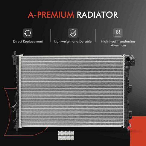 A-Premium Engine Coolant Radiator Assembly Compatible with Ford Explorer 2013 2014 2016 2017 2018 2019, 3.5L, Turbocharged in Saudi Arabia