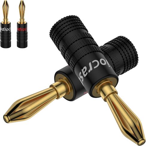 Tertullus 8 PCS Spring Pin Panana Plug Gold Gold Glated Calkeric Clips Banana Clips لأسلاك السماعة in Kuwait