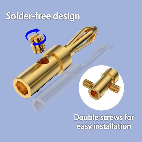 Tertullus 8 PCS Spring Pin Panana Plug Gold Gold Glated Calkeric Clips Banana Clips لأسلاك السماعة in Kuwait