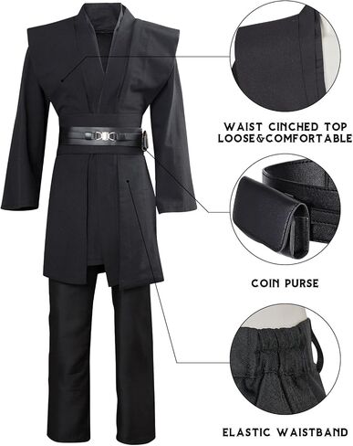 Tunic Hooded Robe Knight Costume Outfits Halloween Cosplay Costume for Mens Three Versions in Saudi Arabia