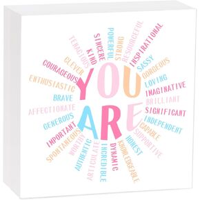 Inspirational Growth Looks Different for Everyone Plant Wooden Box Sign, Motivational Quote Wood Sign Office Desk Decor, Office Home Bathroom Classroom Shelf Decorations, Inspirational Gift in Kuwait