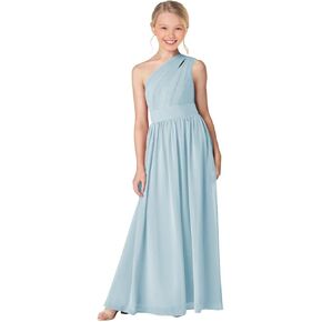 Junior Bridesmaid Dresses One Shoulder A-Line Floor-Length Chiffon for Wedding Party Gowns PY051 in Saudi Arabia