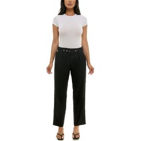 Nanette Nanette Lepore Women's Freedom Stretch Belted Straight Leg Pant with Front and Back Pockets in Kuwait
