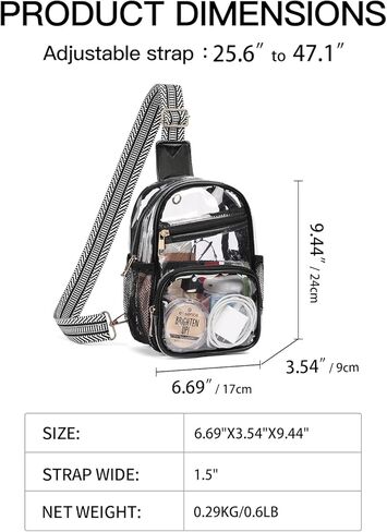 Sendefn Clear Bag لأحداث الاستاد يمارسها Lear للنساء Crossbody أكياس حبال الشفافة للحفلات الموسيقية الرياضية in Kuwait