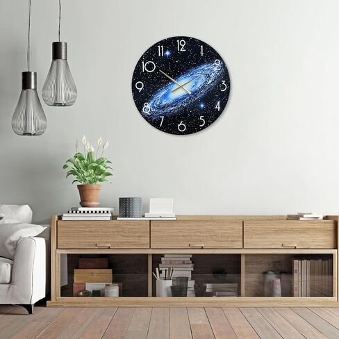 14in Glass Wall Clocks for Living Room Decor, Decorative Wall Clocks Battery Operated, Silent Kitchen Clocks, Wall Clock for Bedroom in Kuwait