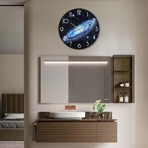 14in Glass Wall Clocks for Living Room Decor, Decorative Wall Clocks Battery Operated, Silent Kitchen Clocks, Wall Clock for Bedroom in Kuwait