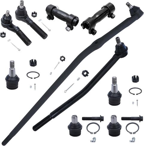 Detroit Axle - Front 10pc Suspension Kit for Ford E-250 Econoline E-350 Club Wagon Super Duty [For Vehicles with Single Rear Wheels], 4 Ball Joints 2 Adjustment Sleeves 4 Tie Rods Replacement in Saudi Arabia