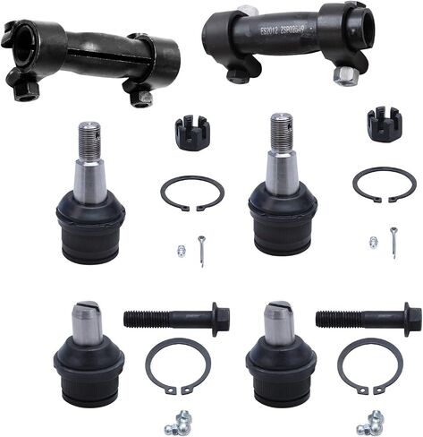 Detroit Axle - Front 10pc Suspension Kit for Ford E-250 Econoline E-350 Club Wagon Super Duty [For Vehicles with Single Rear Wheels], 4 Ball Joints 2 Adjustment Sleeves 4 Tie Rods Replacement in Saudi Arabia