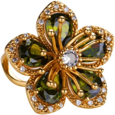 Gold Flower Ring for Women Trendy Silver Flower Statement Ring Adjustable Minimalist Rings Jewelry in Saudi Arabia