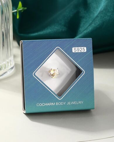 Cocharm 925 Sterling Silver Cartilage Stud أقراط 18G Helix Tragus Earrings Moon Helix Helix Stud Conch Jewelry for Women in Saudi Arabia