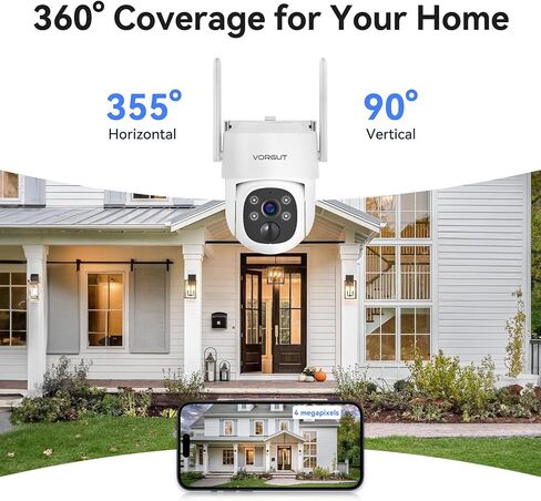 Outdoor Solar Security Camera System Wireless with 10" 10CH Monitor NVR, 2PCS 4MP PTZ Battery Powered Surveillance Camera for Home Security,Human Detection,2-Way Talk,Built-in 500G HDD in Kuwait