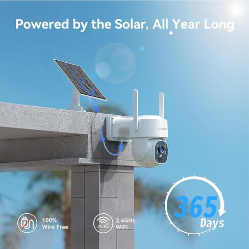 Outdoor Solar Security Camera System Wireless with 10" 10CH Monitor NVR, 2PCS 4MP PTZ Battery Powered Surveillance Camera for Home Security,Human Detection,2-Way Talk,Built-in 500G HDD in Kuwait