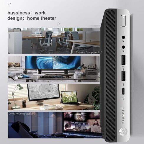 HP EliteDesk 705 G4 Mini PC Desktop with 24 Inch Full HD Monitor, AMD Ryzen 5 Pro 2400GE, 8GB RAM, 256GB SSD, WiFi, Bluetooth, Windows 10 Pro (Renewed) in Saudi Arabia