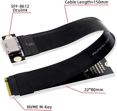 NFHK 2280 PCI-E4.0 M.2 M-Key to Oculink SFF-8612 SFF-8611 Vertical Host Adapter for NVME U.2 SSD eGPU in Saudi Arabia