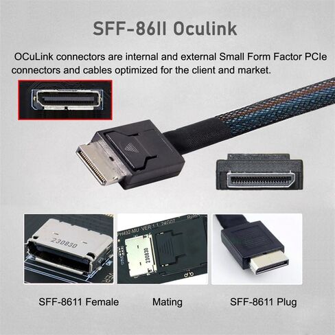 NFHK 2280 PCI-E4.0 M.2 M-Key to Oculink SFF-8612 SFF-8611 Vertical Host Adapter for NVME U.2 SSD eGPU in Saudi Arabia