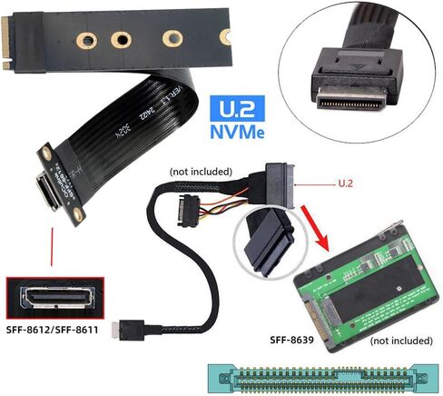 NFHK 2280 PCI-E4.0 M.2 M-Key to Oculink SFF-8612 SFF-8611 Vertical Host Adapter for NVME U.2 SSD eGPU in Saudi Arabia