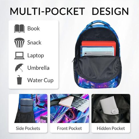 Boys Backpack, School Back Pack for Kids Ages 6-8, Racing Car Backpack, 17 Inch Toddler Schoolbag for Elementary in Saudi Arabia