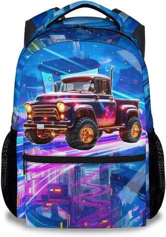 Boys Backpack, School Back Pack for Kids Ages 6-8, Racing Car Backpack, 17 Inch Toddler Schoolbag for Elementary in Saudi Arabia