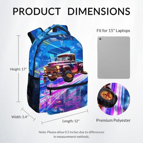 Boys Backpack, School Back Pack for Kids Ages 6-8, Racing Car Backpack, 17 Inch Toddler Schoolbag for Elementary in Saudi Arabia