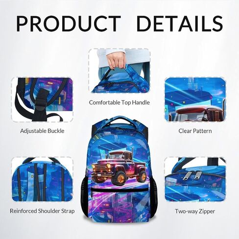 Boys Backpack, School Back Pack for Kids Ages 6-8, Racing Car Backpack, 17 Inch Toddler Schoolbag for Elementary in Saudi Arabia
