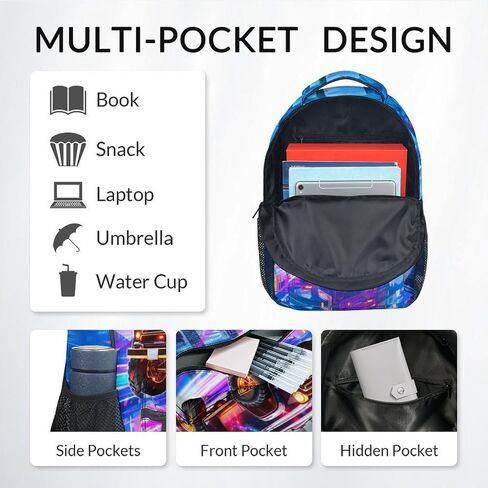 Boys Backpack, School Back Pack for Kids Ages 6-8, Racing Car Backpack, 17 Inch Toddler Schoolbag for Elementary in Saudi Arabia