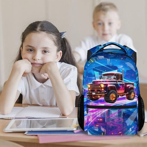 Boys Backpack, School Back Pack for Kids Ages 6-8, Racing Car Backpack, 17 Inch Toddler Schoolbag for Elementary in Saudi Arabia