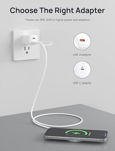 JSAUX Charger for iPhone 17 Magsafe Wireless Charging, Compatible with iPhone 17 Air Pro Max/16/15/14/13/12 Series, Magnetic Mag Safe Charging Pad, Aluminum Alloy, USB & USB C Dual Ports - Blue in Kuwait