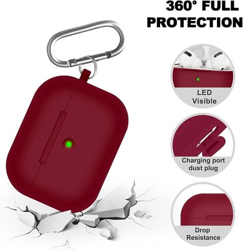 for AirPods Case Cover, Come with Cleaner Kit, Soft Silicone Protective Cover with Buckle, Compatible with Apple AirPods 2nd 1st Generation Charging Case, Front LED Visible, Sky Blue in Kuwait