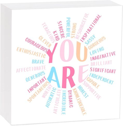 Inspirational Growth Looks Different for Everyone Plant Wooden Box Sign, Motivational Quote Wood Sign Office Desk Decor, Office Home Bathroom Classroom Shelf Decorations, Inspirational Gift in Kuwait