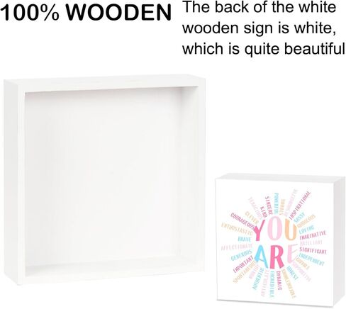 Inspirational Growth Looks Different for Everyone Plant Wooden Box Sign, Motivational Quote Wood Sign Office Desk Decor, Office Home Bathroom Classroom Shelf Decorations, Inspirational Gift in Kuwait