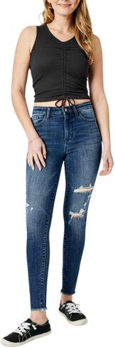 Judy Blue Women's High Waist Raw Hem Skinny Jeans in Saudi Arabia