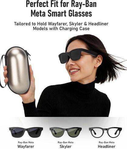 Hard Smart Glasses Case Compatible with Ray-Ban Meta Wayfarer, Skyler, Headliner Models – Travel Carrying Case in Saudi Arabia