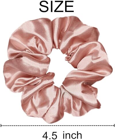 12 Pcs Satin Silk Scrunchies, Hair Ties, Hair Bands, Bow Ropes, Elastic Bracelets, Ponytail Holders, Hair Accessories for Women and Girls (4.5 Inch, Pearl White) in Saudi Arabia